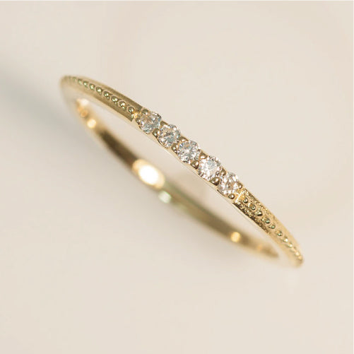 【Natural】K18  ピンキーリング ウィーン 0.05ct　