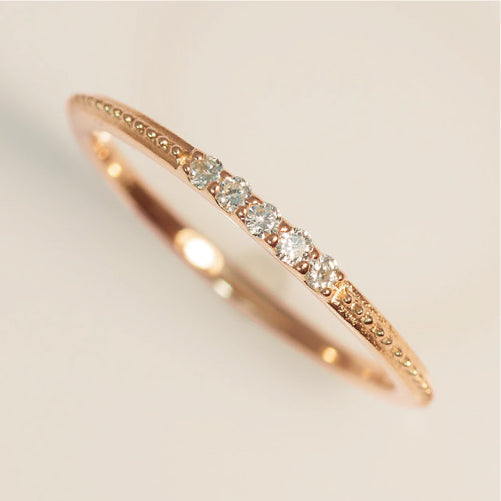 【Natural】K18  ピンキーリング ウィーン 0.05ct　
