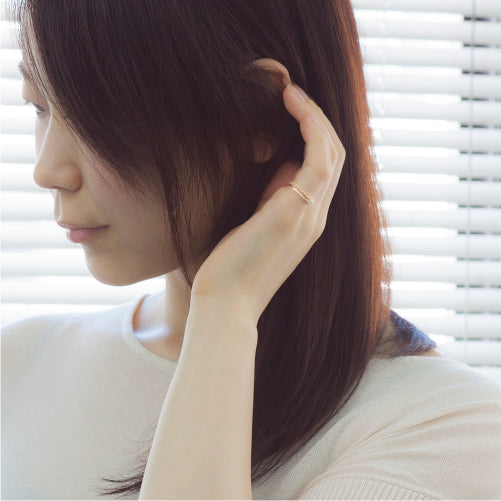 【Natural】K18  ピンキーリング ウィンク 0.08ct　