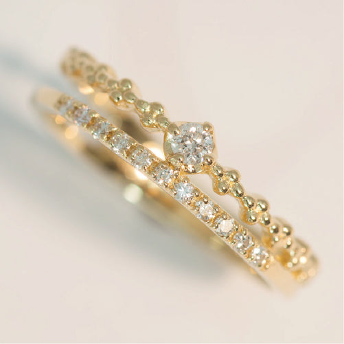 【Natural】K18  ピンキーリング ウィンク 0.08ct　