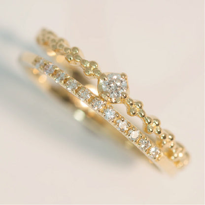 【Natural】K18  ピンキーリング ウィンク 0.08ct　
