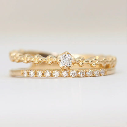 【Natural】K18  ピンキーリング ウィンク 0.08ct　
