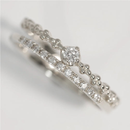 【Natural】K18  ピンキーリング ウィンク 0.08ct　