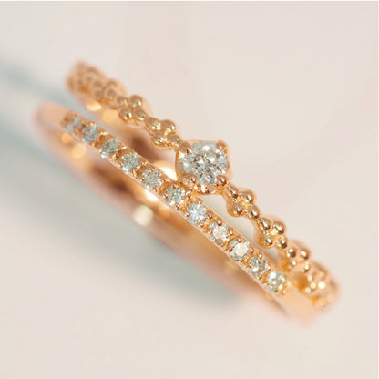 【Natural】K18  ピンキーリング ウィンク 0.08ct　