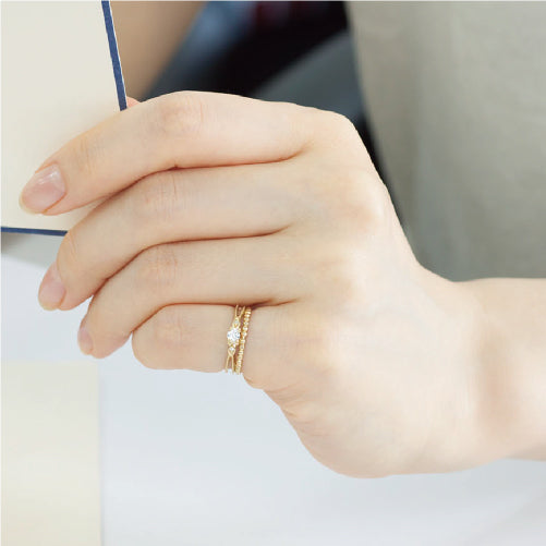 【Natural】K10  ピンキーリング アデル 0.11ct　