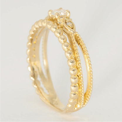 【Natural】K10  ピンキーリング アデル 0.11ct　