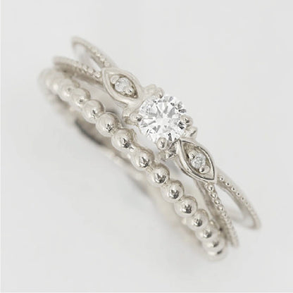 【Natural】K10  ピンキーリング アデル 0.11ct　