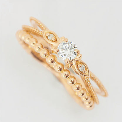 【Natural】K10  ピンキーリング アデル 0.11ct　