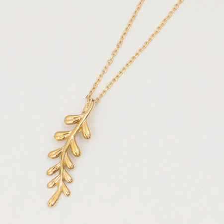 【Natural】K10  Green Leaf  リーフデザイン タイニーネックレス　