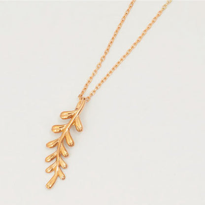 【Natural】K10  Green Leaf  リーフデザイン タイニーネックレス　