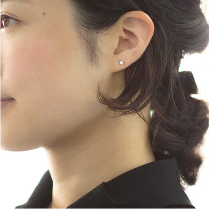 【Natural】プラチナ 一粒ダイヤモンド スタッドピアス 4本爪 0.2ct