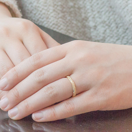 【Natural】K18  ツイスト ダイヤモンド リング Flux フリュ 0.1ct　
