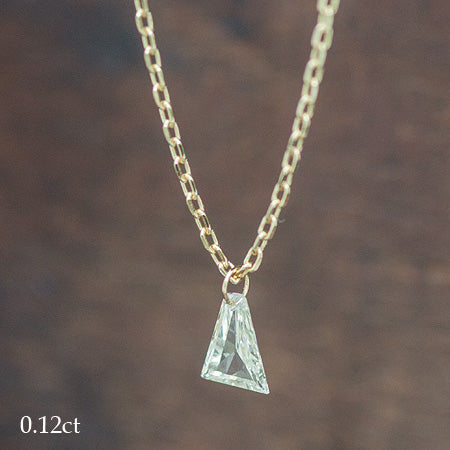 K18 テーパーカット ダイヤモンドネックレス 0.12ct 0.28ct Bタイプ:0.28ct