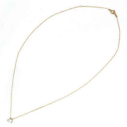 【LIMITED】【Natural】K18  フレームレス テーパー ダイヤモンドネックレス 3石 0.28ct　