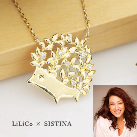 【Natural】LiLiNa K18 リーフ はりねずみ ネックレス