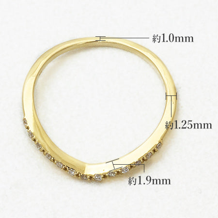 R00181 Line Ring K18 ダイヤV字ラインリング 0.05ct – SISTINA JEWELRY