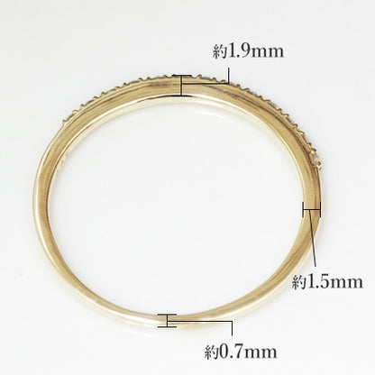 【Natural】K18 Line Ring ダイヤモンド ラインリング 0.05ct　