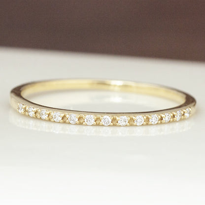 【Natural】K18 Line Ring ダイヤモンド ラインリング 0.05ct　