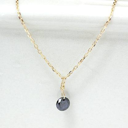 【LIMITED】【Natural】K18  ブラックダイヤ 一粒 ネックレス　