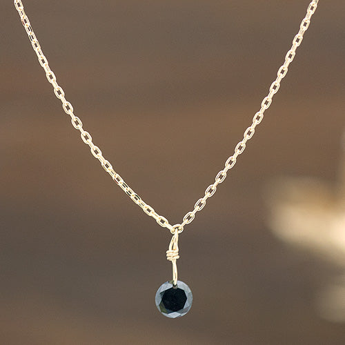 【LIMITED】【Natural】K18  ブラックダイヤ 一粒 ネックレス　