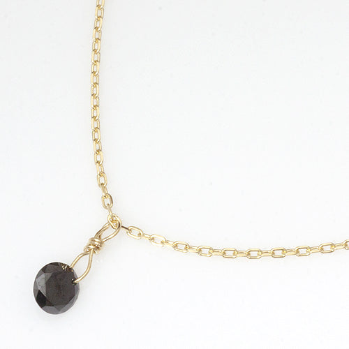 【LIMITED】【Natural】K18  ブラックダイヤ 一粒 ネックレス　