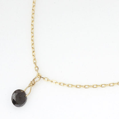 【LIMITED】【Natural】K18  ブラックダイヤ 一粒 ネックレス　