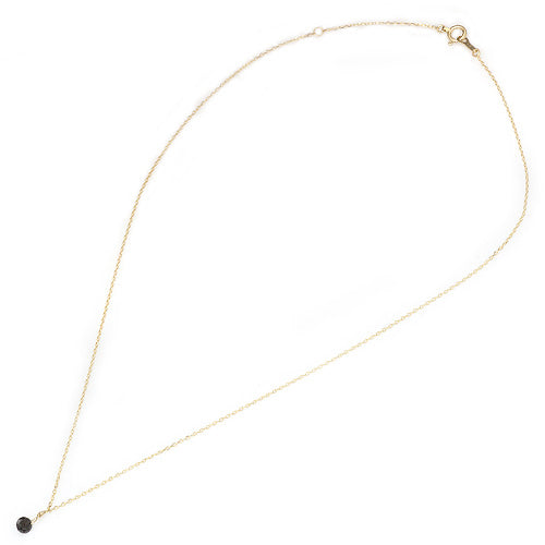 【LIMITED】【Natural】K18  ブラックダイヤ 一粒 ネックレス　