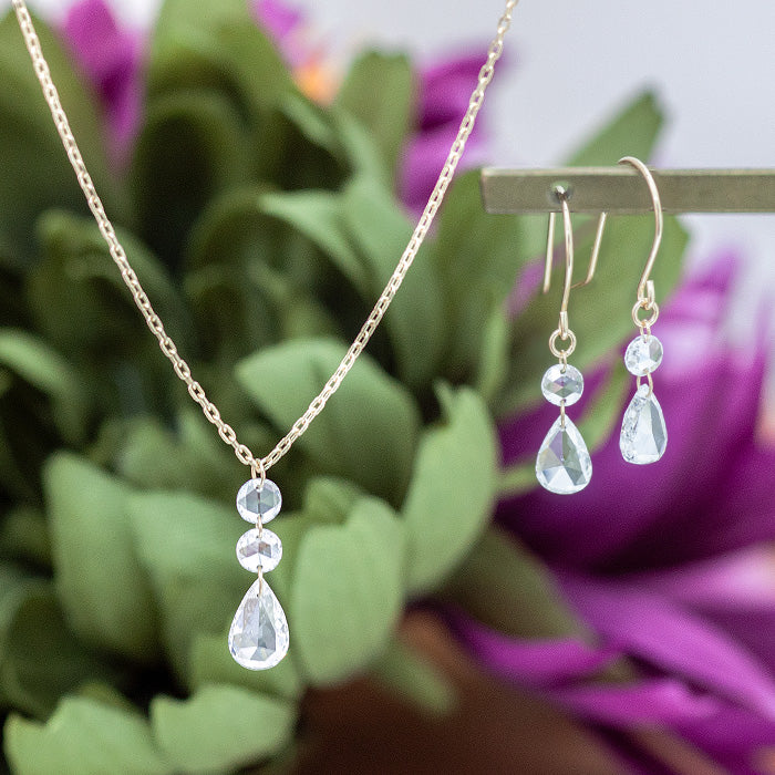 K18 ローズカット ダイヤモンドフックピアス 0.6ct P00231