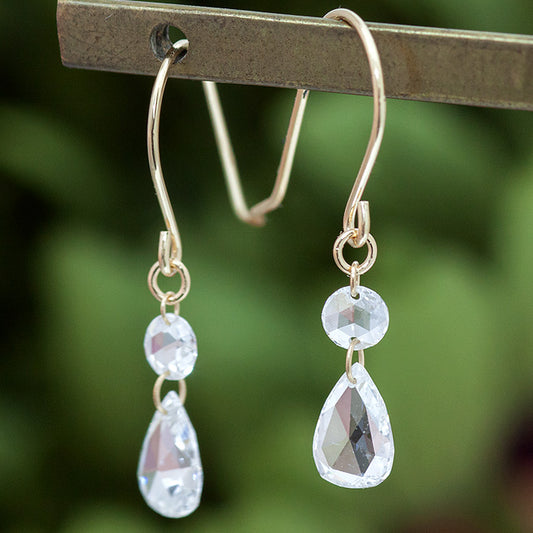 【LIMITED】【Natural】K18  ローズカット　ダイヤモンドフックピアス 0.6ct　
