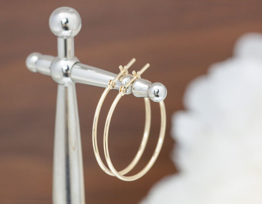 P00133 K18 K10 イエローゴールド フープピアス 25mm – SISTINA JEWELRY