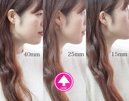 K18 K10 イエローゴールド フープピアス　25mm　