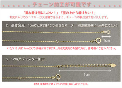 【Natural】K10 ハート ダイヤモンド パヴェネックレス　