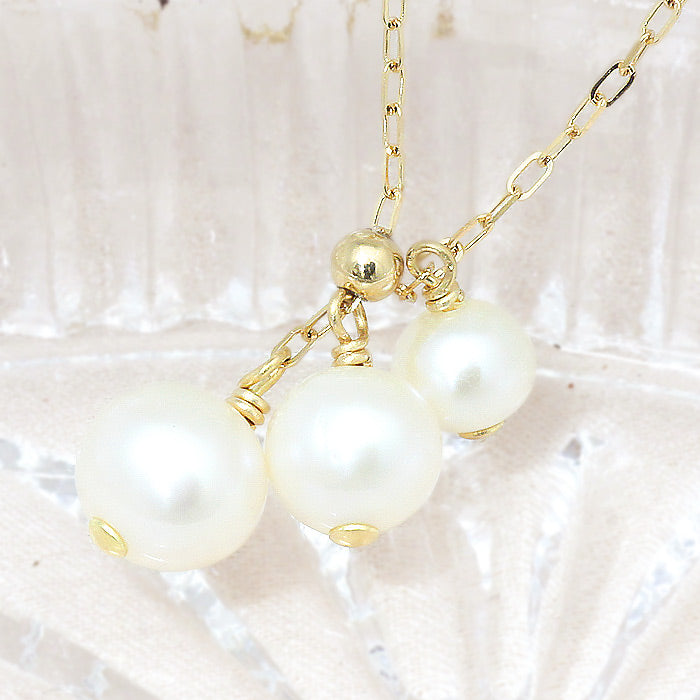 K18 淡水パール 3粒 Yチェーン ロングネックレス – SISTINA JEWELRY K18 淡水パール 3粒 Yチェーン ロングネックレス – SISTINA JEWELRY