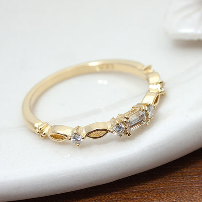 【Natural】K18  バゲット ダイヤモンドリング Mirage ミラージュ　