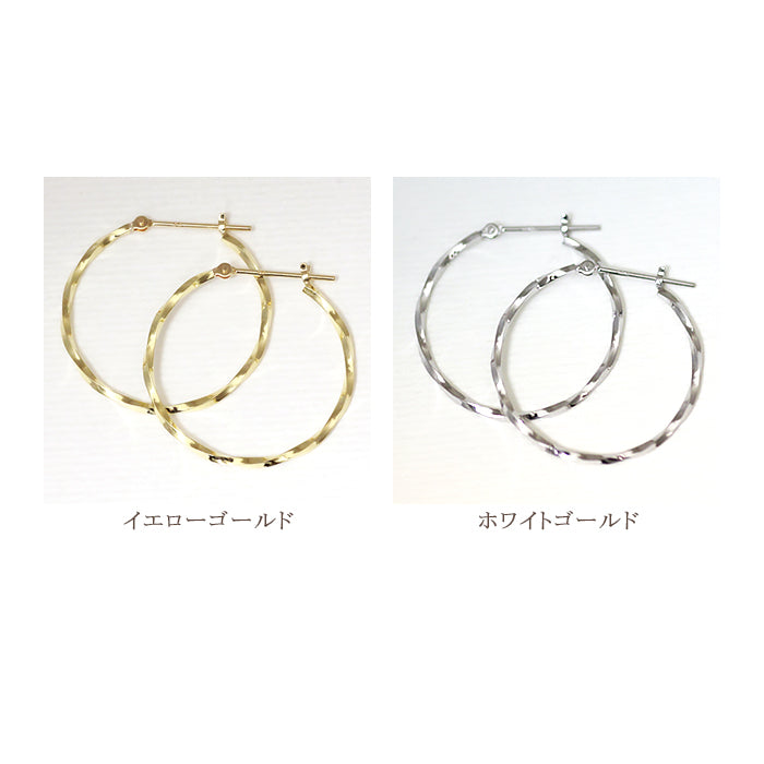 K18  Couper クーペ フープピアス  25mm Wave ウェーブ