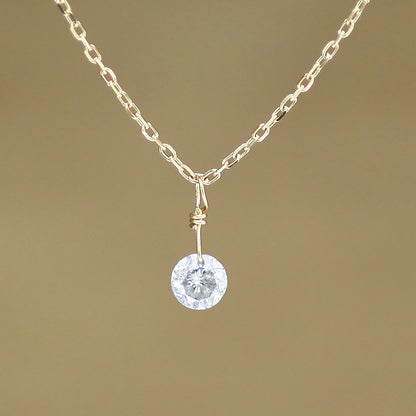 【LIMITED】【Natural】K18  フレームレス 一粒ダイヤ ネックレス 0.2ct　