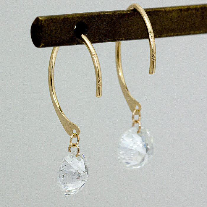 【Natural】K18  フレームレス ダイヤモンド フックピアス 0.86ct　