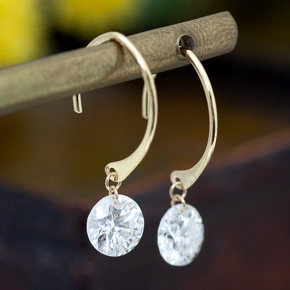 【Natural】K18  フレームレス ダイヤモンド フックピアス 0.86ct　