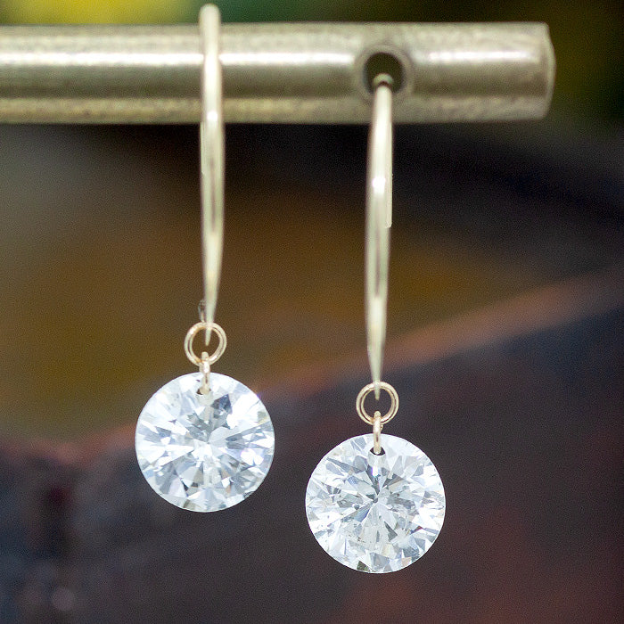 【Natural】K18  フレームレス ダイヤモンド フックピアス 0.86ct　