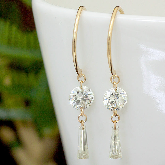 K18 レーザードリルホール フックピアス 0.64ct – SISTINA JEWELRY