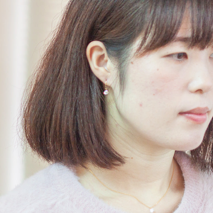 【Natural】K18  フレームレス ダイヤモンド フックピアス 0.86ct　