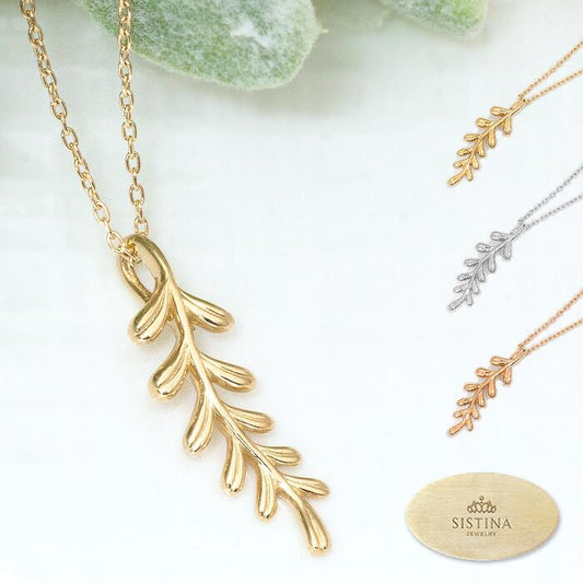 【Natural】K10  Green Leaf  リーフデザイン タイニーネックレス　