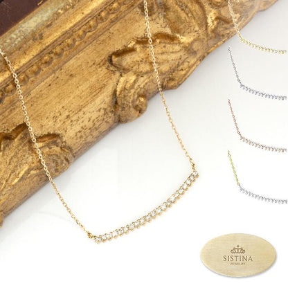 【Natural】K18  ダイヤラインネックレス　0.2ct　