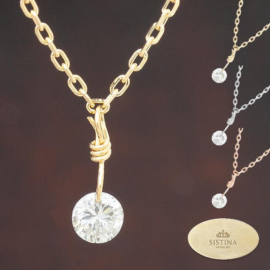 【Natural】K10  フレームレス 一粒 ダイヤモンドネックレス 0.1ct　