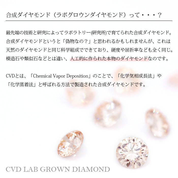 【ALTRO】プラチナ ラボグロウンダイヤ ピンクダイヤ 0.2ct 一粒 ダイヤ ネックレス