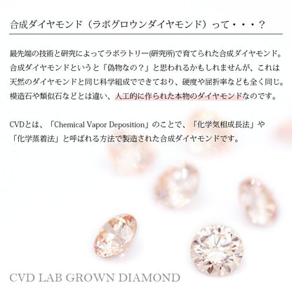 【ALTRO】プラチナ ラボグロウンダイヤ ピンクダイヤ 0.2ct 一粒 ダイヤ ネックレス