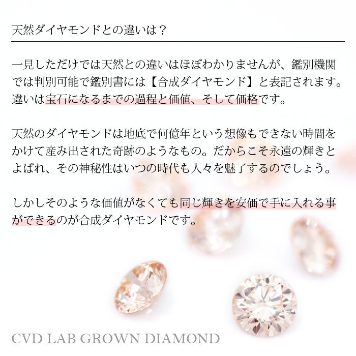 【ALTRO】プラチナ ラボグロウンダイヤ ピンクダイヤ 0.2ct 一粒 ダイヤ ネックレス