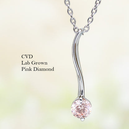 【ALTRO】プラチナ ラボグロウンダイヤ ピンクダイヤ 0.2ct 一粒 ダイヤ ネックレス