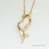 ～ mignon ～ ミニョン  K18  プチ ハート リボン ダイヤモンドネックレス