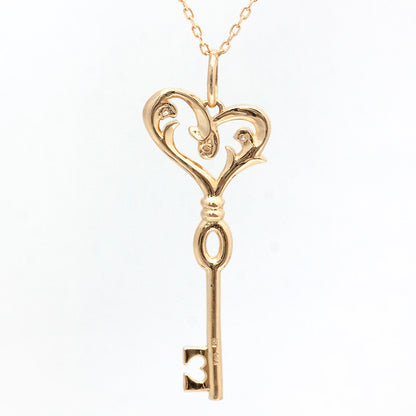 【Natural】LiLiNa K10 KEY to L ハート キー ペンダント 0.02ct